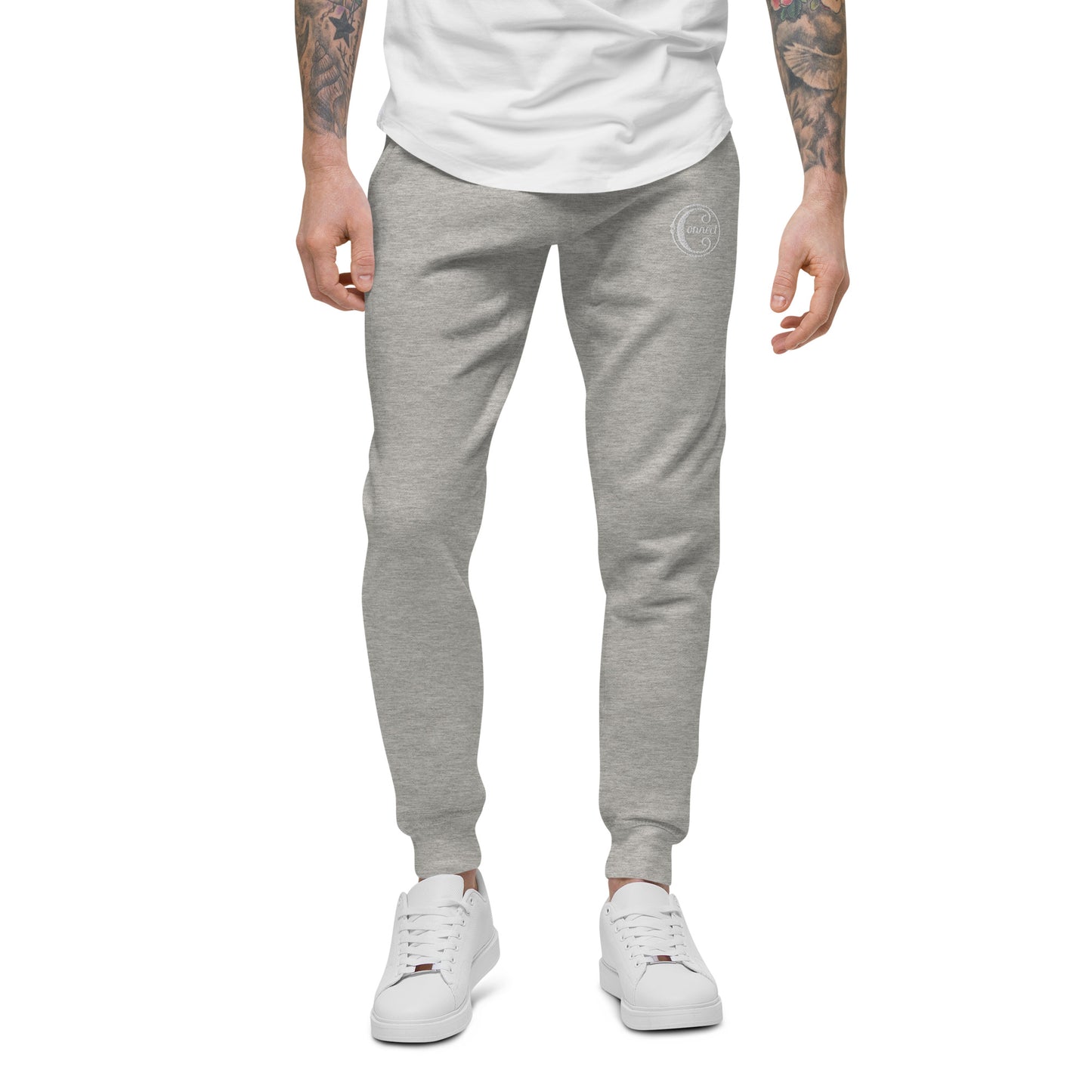 WHITE PLUG fleece sweatpants